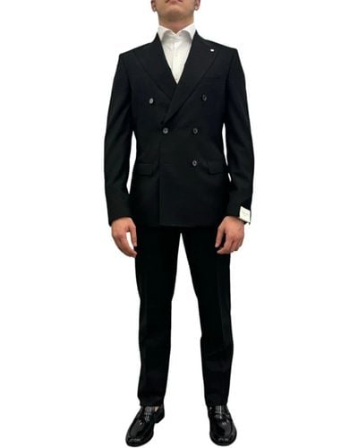 L.B.M. 1911 Double Breasted Suits - Black