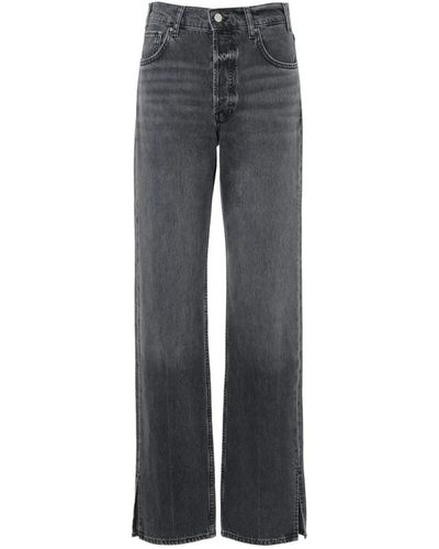 Anine Bing Roy jeans denim lavado negro - Gris