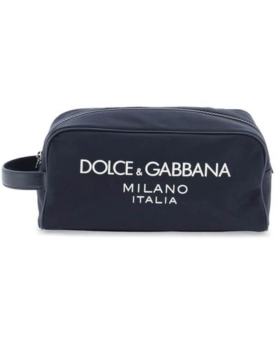 Dolce & Gabbana Beauty case con logo gommato - Blu