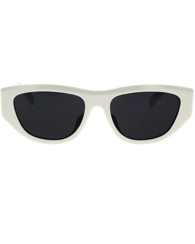 Celine Stilvolle cat-eye sonnenbrille elfenbein/grau,monochrom large sonnenbrille