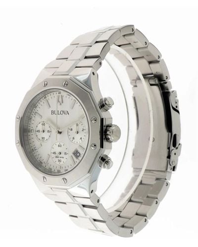 Bulova Octagon chronograph orologio in acciaio - Metallizzato