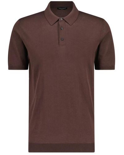 Roberto Collina Polo Shirts - Brown
