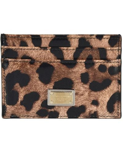 Dolce & Gabbana Kartenhalter mit leopardenmuster - Braun
