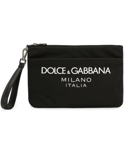 Dolce & Gabbana Pochette nere con cerniera e tracolla rimovibile - Nero