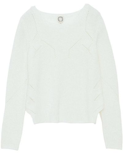 Ines De La Fressange Paris Trendiger ecru-pullover,mutiger senf pullover,mutiger baumwollpullover - Weiß