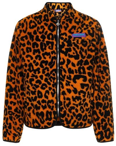 Just Don Leopard print fleece jacket - Braun