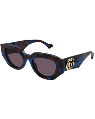Gucci Bunte chunky runde sonnenbrille - Blau