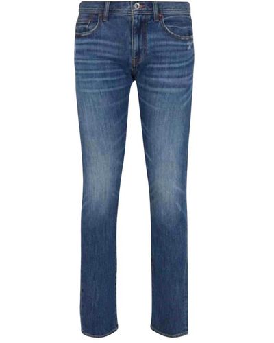 Armani Exchange Jeans slim fit blu con cuciture a contrasto