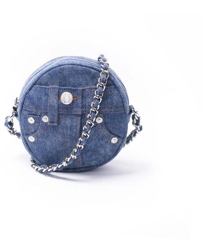 Moschino Denim crossbody tasche mit jeansdetails - Blau