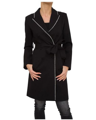 Twin Set Kurzer schwarzer trenchcoat