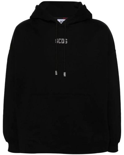 Gcds Bling logo hoodie nero