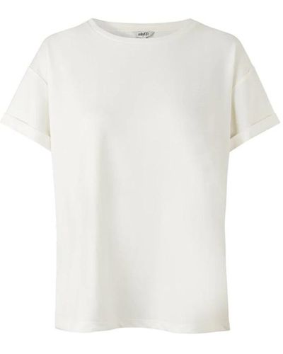 Mbym Zucker t-shirt mit gerollten kurzarmen - Weiß