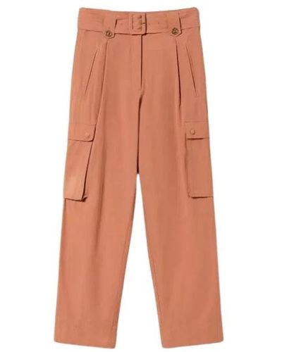 Twin Set Cargo popeline pantalones - Naranja
