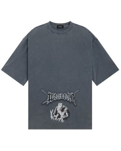 we11done Blaues monster grafik t-shirt - Grau