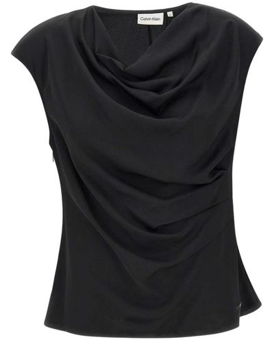 Calvin Klein Sleeveless Tops - Black
