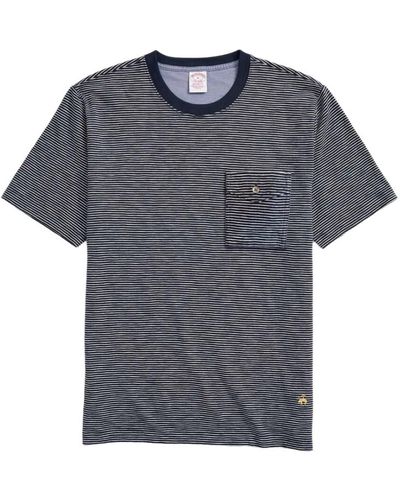 Brooks Brothers T-shirt tasca di cotone a strisce - Grigio