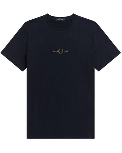 Fred Perry Besticktes logo t-shirt navy - Blau