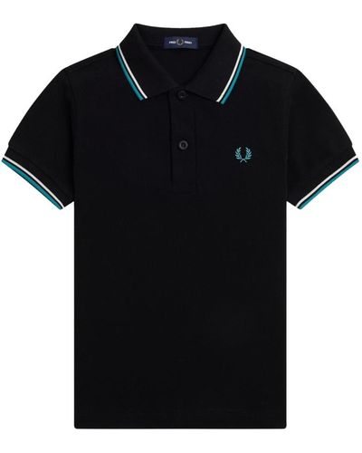 Fred Perry Slim fit twin tipped polo - Schwarz