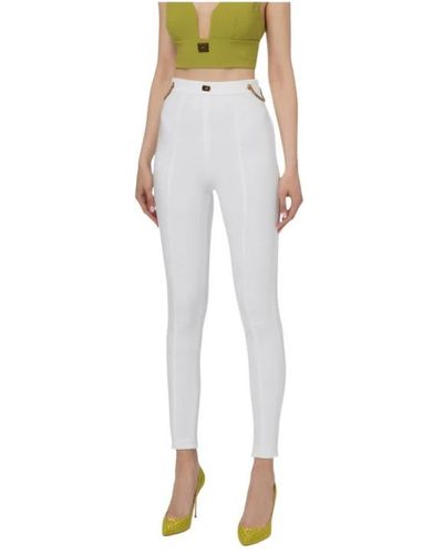 Elisabetta Franchi Slim-Fit Trousers - White