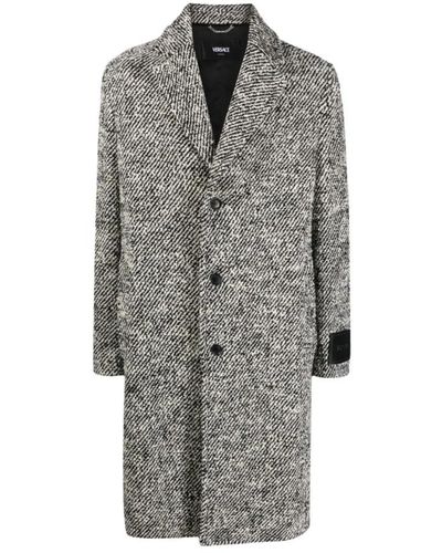 Versace Coats > single-breasted coats - Gris