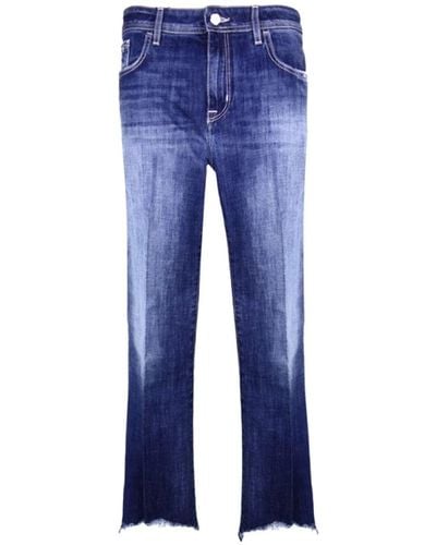Jacob Cohen High-Waist Frayed Crop Jeans - Blau