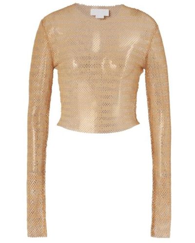 Genny Long Sleeve Tops - Natural