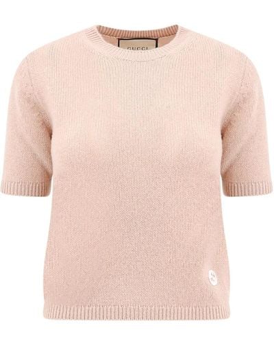 Gucci Cashmere gg logo sweater - Pink