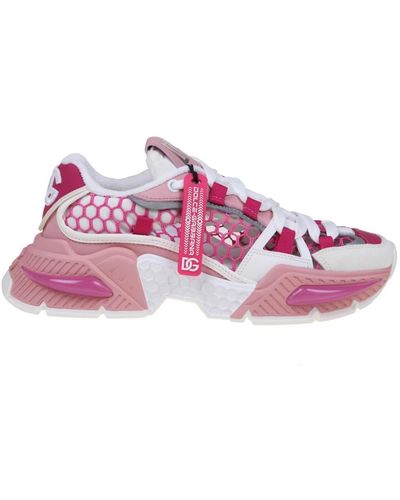 Dolce & Gabbana Weiße und rosa airmaster sneakers - Lila