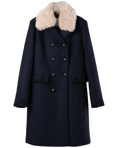 Bazar Deluxe Double-Breasted Coats - Blue