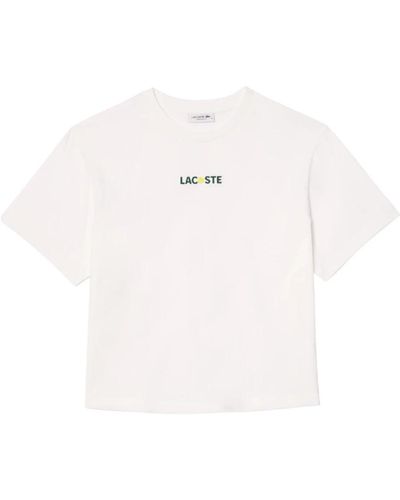 Lacoste Polo-shirt mit tennisball-druck - Weiß