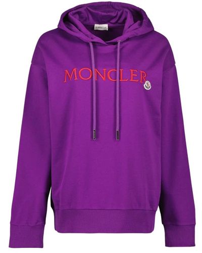 Moncler Sudadera con capucha y doble logo - Morado