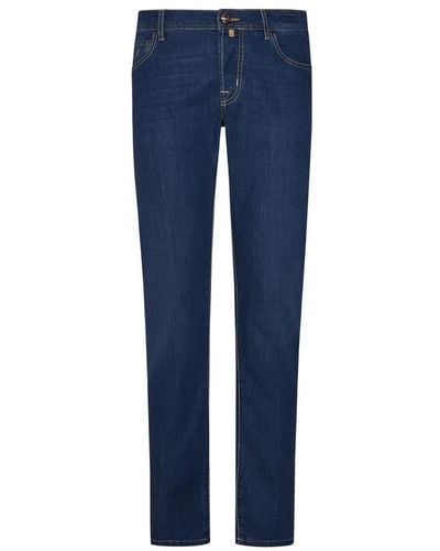 Jacob Cohen Jeans slim fit blu con logo ricamato