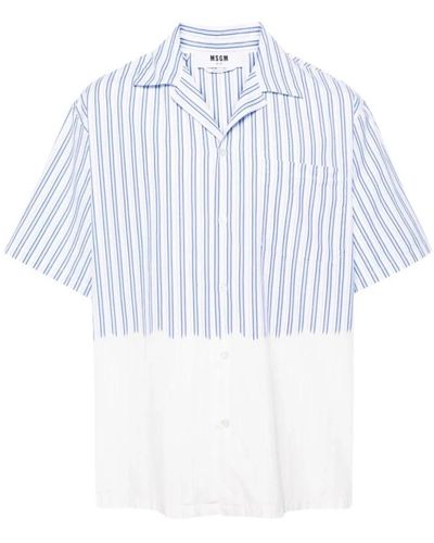 MSGM Short Sleeve Shirts - Blue