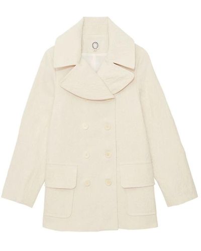 Ines De La Fressange Paris Classico cappotto di piselli avorio - Bianco