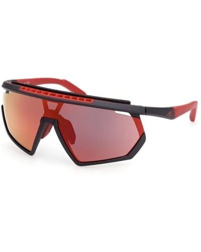 adidas Originals Sonnenbrille, matt schwarz spiegelglas - Rot