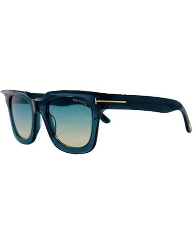 Tom Ford Leigh-02 quadratische sonnenbrille blau verlauf
