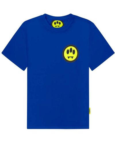 Barrow Logo baumwoll t-shirt mit reflektierendem etikett - Blau