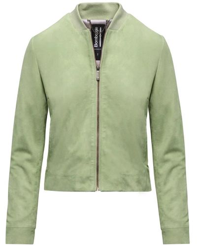 Bomboogie Twil suede leather jacket - Verde
