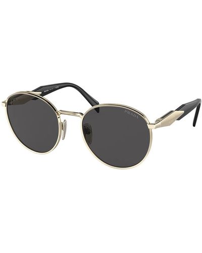 Prada Stilvolle sonnenbrille mit dunkelgrauen gläsern - Schwarz