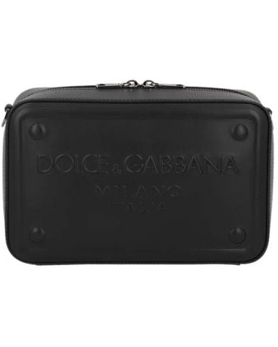 Dolce & Gabbana Elegante borsa a tracolla per fotocamera - pelle nera - Nero