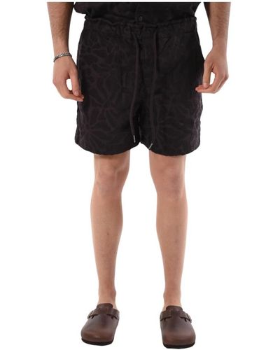 Oas Bermuda-shorts aus baumwolle mit kordelzug - Schwarz