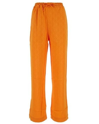 Marine Serre Trousers > straight trousers - Orange