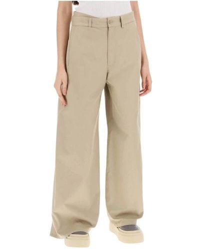 MM6 by Maison Martin Margiela Wide Trousers - Natural