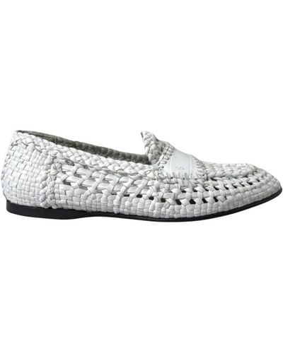 Dolce & Gabbana Elegant Loafer Slip-Ons - White