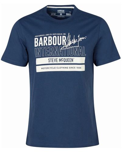 Barbour Magliette con grafica di steve mcqueen - Blu