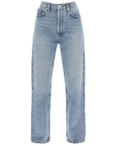 Agolde Straight leg jeans from the 90s with high waist - Blu