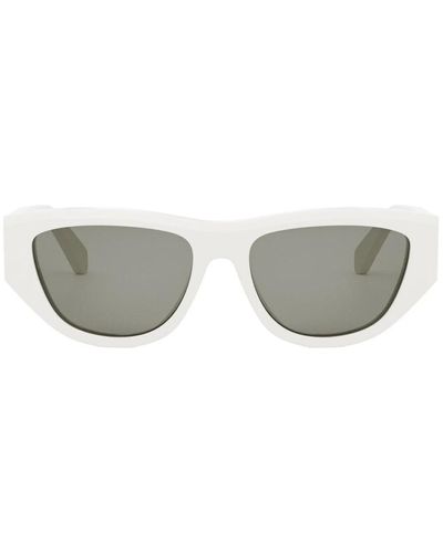 Celine Monochrom large sonnenbrille,stilvolle cat-eye sonnenbrille elfenbein/grau