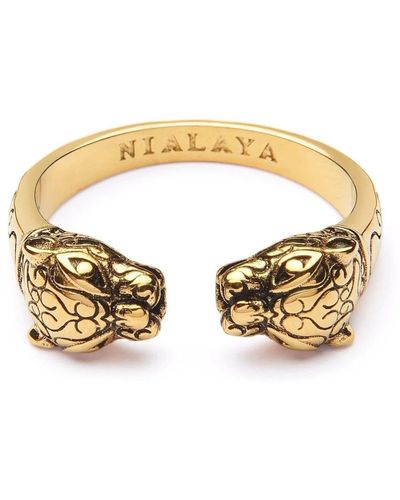 Nialaya Anello di pantera d`oro - Metallizzato