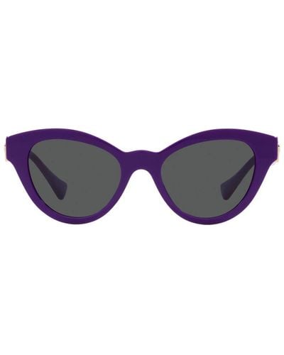 Versace Sonnenbrille im schmetterlingsstil mit verzierten logo-armen - Lila