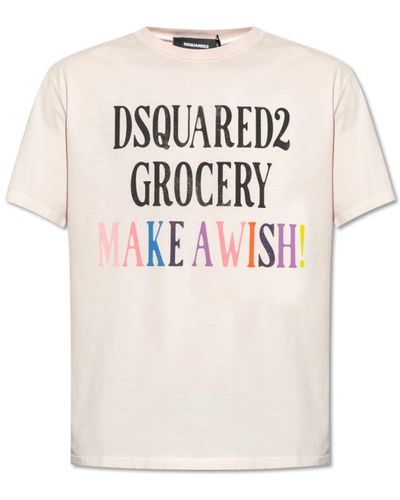 DSquared² T-shirt mit kristallen - Pink